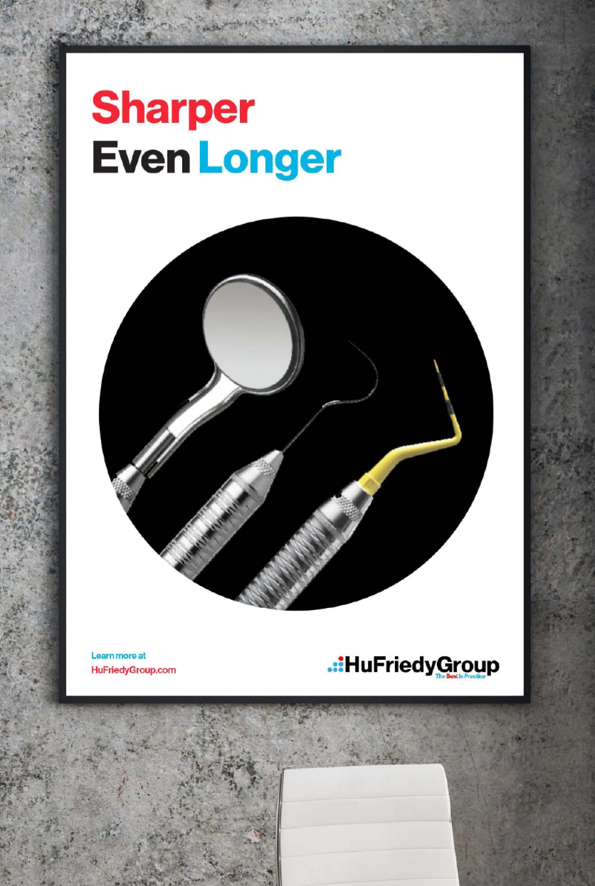 A poster of the HuFriendlyGroup stating their tools stay sharper for longer